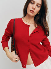 clara cashmere crew cardigan