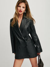 veda dalia relaxed leather blazer