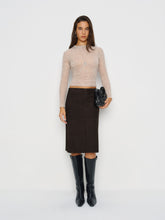 veda barrow leather low waist skirt
