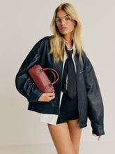 veda marco leather oversized bomber