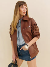 veda marco leather oversized bomber