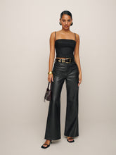 petites veda kennedy wide leg leather pant