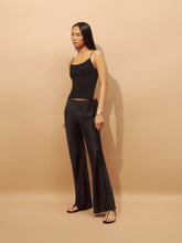 petites gale satin mid rise bias pant