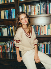 sienna oversized cotton v neck sweater