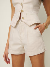 eliana pleated denim shorts
