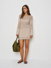 inda open knit mini dress