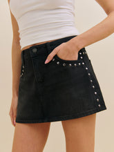 hazel low rise denim mini skirt