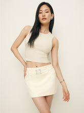 carla low waist belted satin skirt
