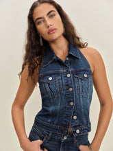 luisa stretch denim top