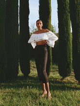 petra linen low rise pedal pusher pant