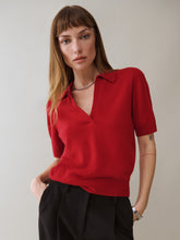 louise cashmere polo sweater