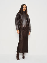 veda cole low waist leather maxi skirt
