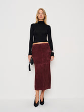 veda cole low waist leather maxi skirt