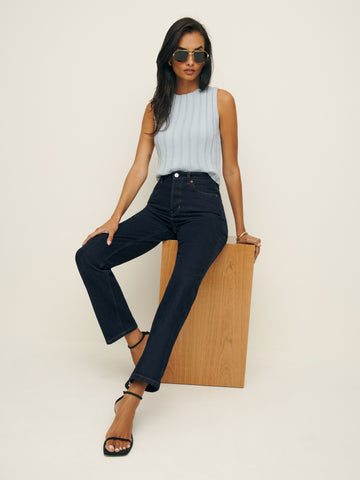 cynthia high rise straight jeans