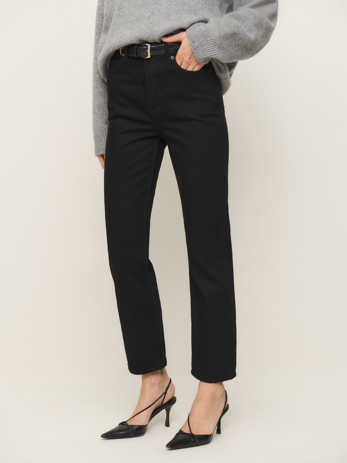 cynthia high rise straight cropped jeans