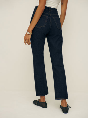 cynthia high rise straight cropped jeans