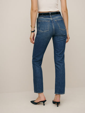 cynthia high rise straight cropped jeans