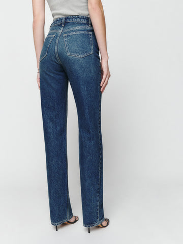 cynthia high rise straight long jeans