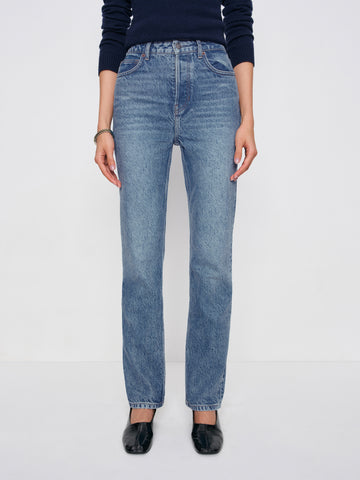 cynthia high rise straight long jeans