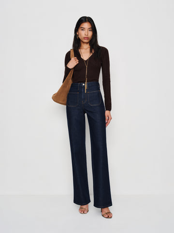 alyssa stretch high rise wide leg jeans