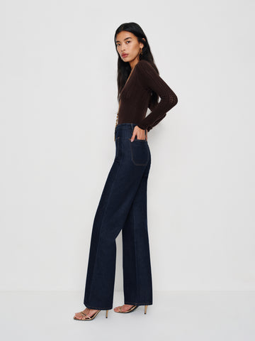 alyssa stretch high rise wide leg jeans