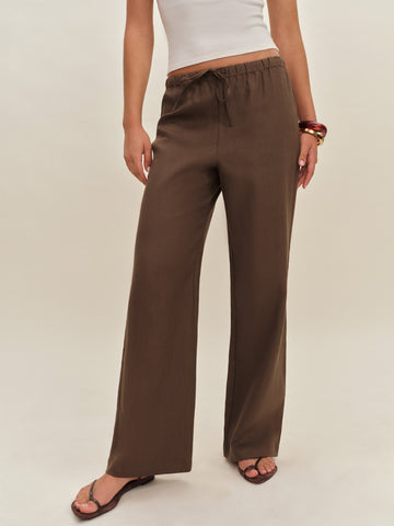 petites olina linen pant