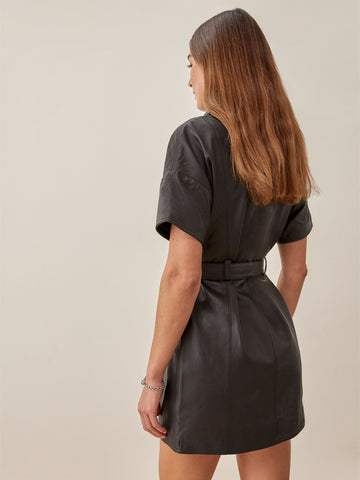veda moto shirt dress