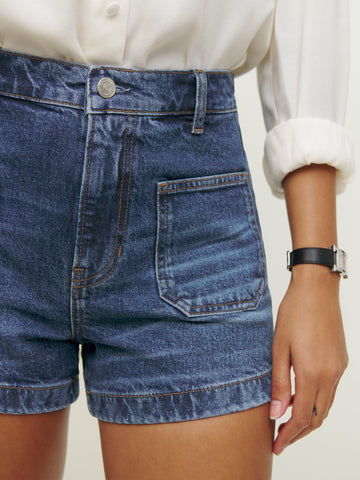 alyssa stretch high rise 3.5” jean shorts