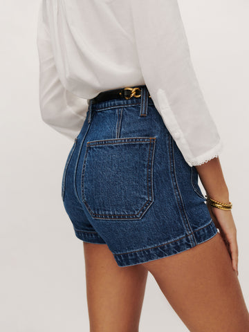 alyssa stretch high rise 3.5” jean shorts