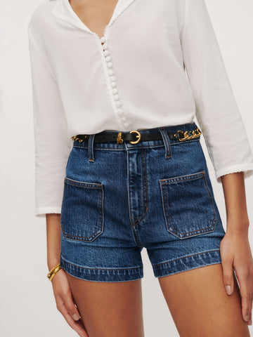 alyssa stretch high rise 3.5” jean shorts