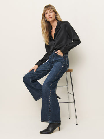 cary high rise slouchy wide leg jeans