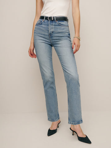 cynthia stretch high rise straight jeans