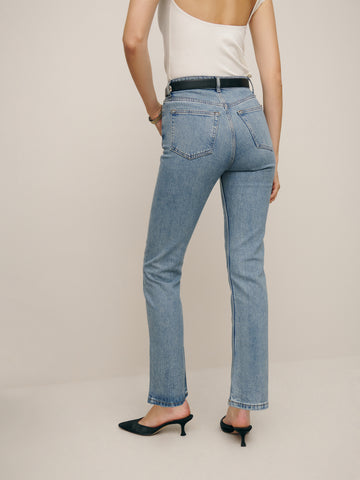 cynthia stretch high rise straight jeans