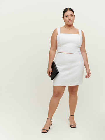 veranda linen skirt es