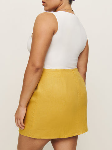 veranda linen skirt es