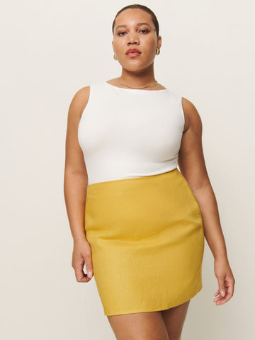 veranda linen skirt es