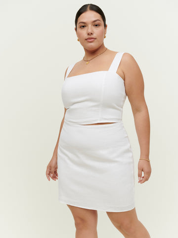 veranda linen skirt es