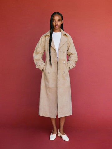veda ashland leather trench