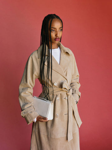 veda ashland leather trench