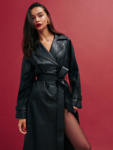 veda ashland leather trench