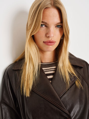 veda ashland leather trench