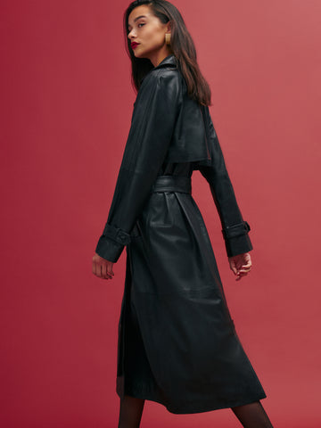 veda ashland leather trench