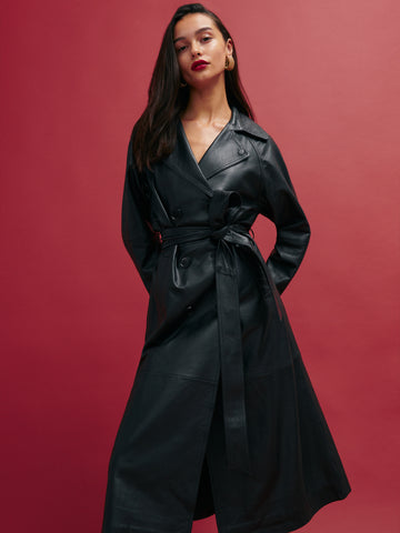 veda ashland leather trench