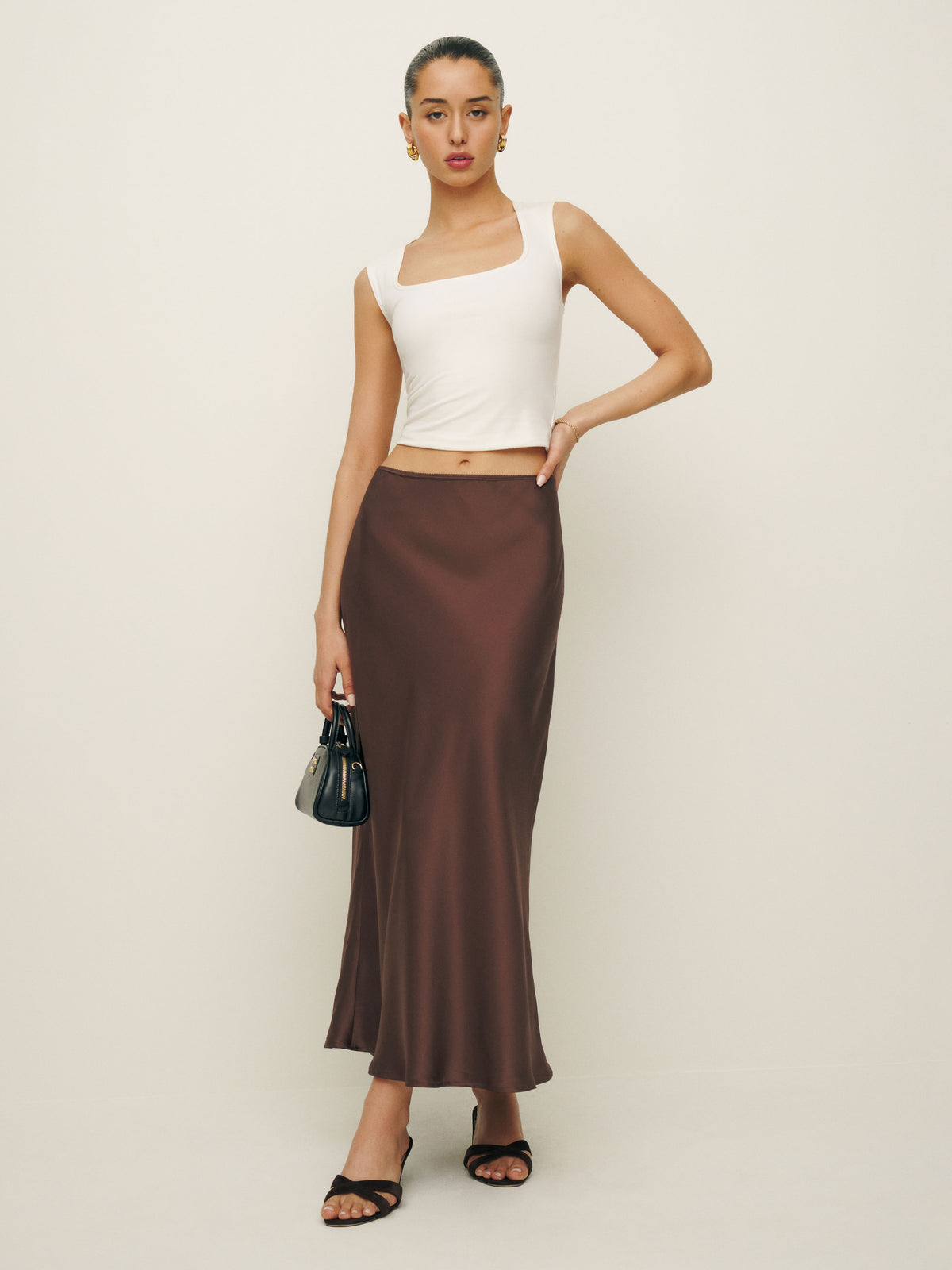 petites layla silk skirt