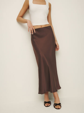 petites layla silk skirt