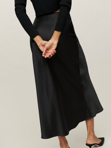 petites layla silk skirt