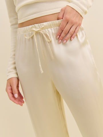 petites olina silk pant