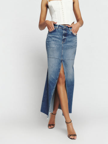 tazz maxi denim skirt