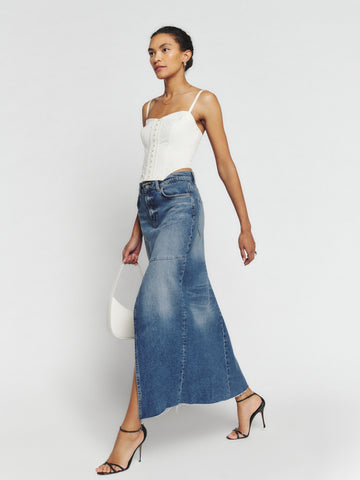 tazz maxi denim skirt