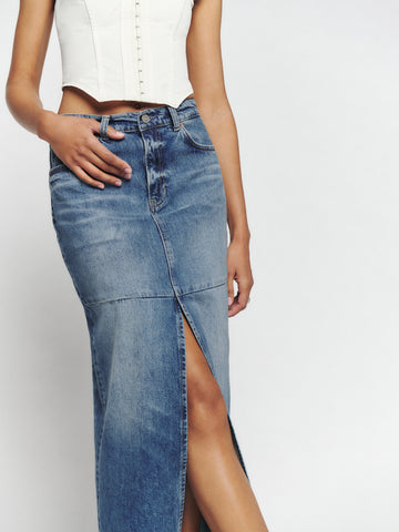 tazz maxi denim skirt
